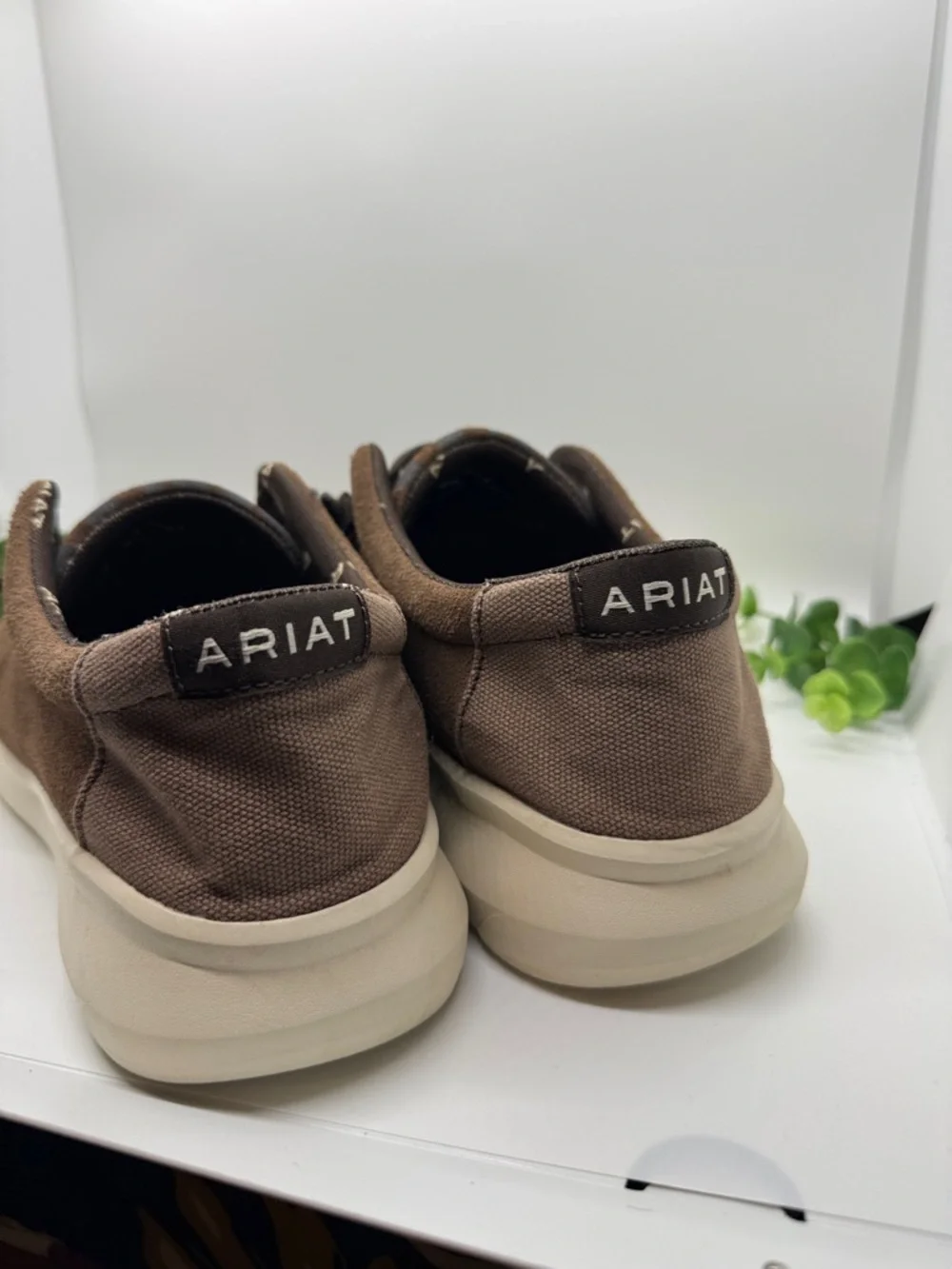 Ariat Hilo Slip on Casual Shoes Brown Bomber Suede Flag USA 10050974 Mens 11D